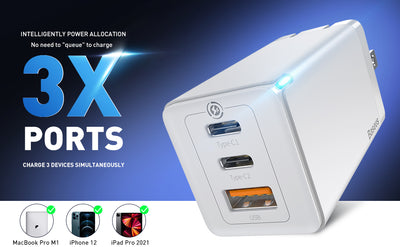 3-Port USB-C Travel Charger - 65W